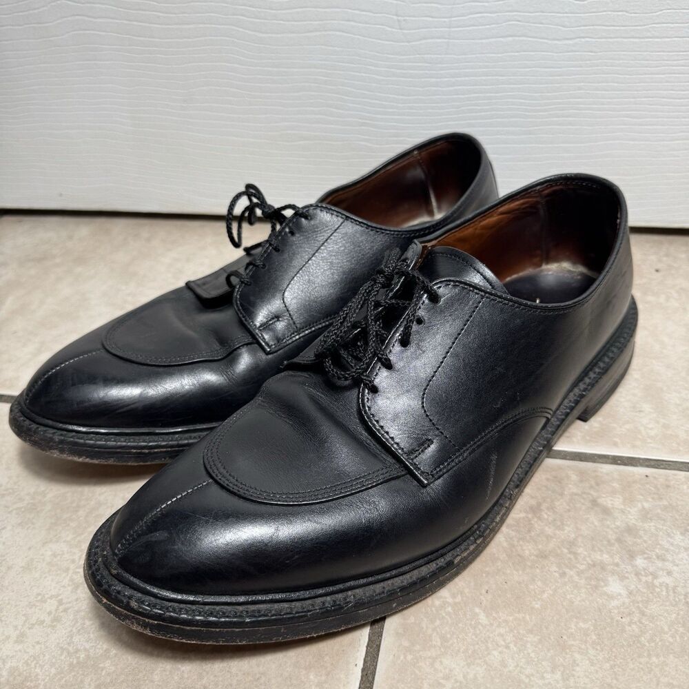Allen Edmonds Men’s 10 E Walton Split Toe Black Leather Lace Up Shoes Prep Dress